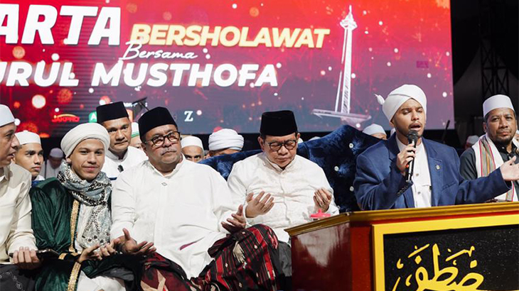 Pramono-Rano Hadir di Jakarta Bersholawat, Doakan Ibu Kota Aman