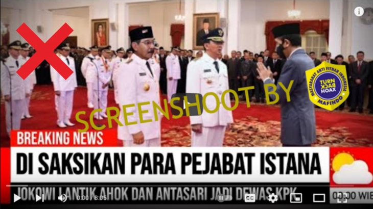 [HOAKS atau FAKTA]: Jokowi Lantik Ahok dan Antasari Jadi Dewan Pengawas KPK