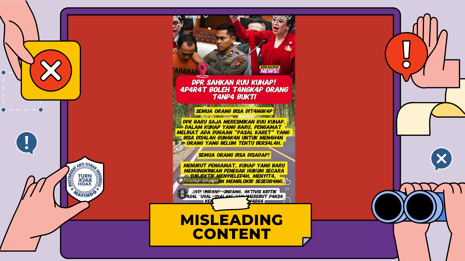 [HOAKS atau FAKTA]: RUU KUHAP Disahkan, Aparat Boleh Tangkap Orang tanpa Bukti