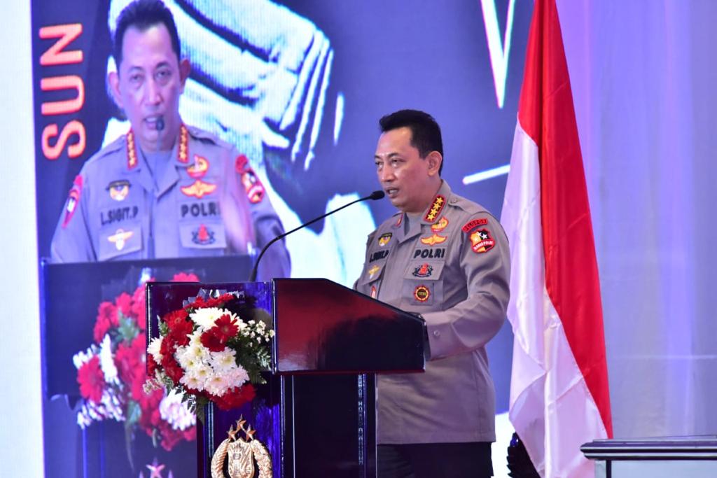 Kapolri Jenderal Listyo Sigit Prabowo membuka Rapat Kerja Teknis Badan Intelijen Keamanan (Baintelkam) Polri, Rabu (17/3).