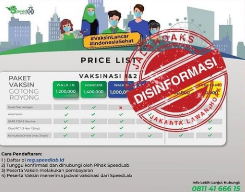 Tangkapan layar hoaks. 