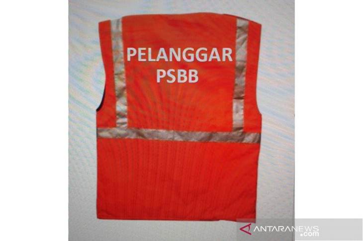 Desain rompi Pelanggar PSBB yang disiapkan oleh Satpol PP Jakarta Pusat menegakan aturan Pergub 41/2020. (ANTARA/HO/dokumentasi Satpol PP Jakarta Pusat)