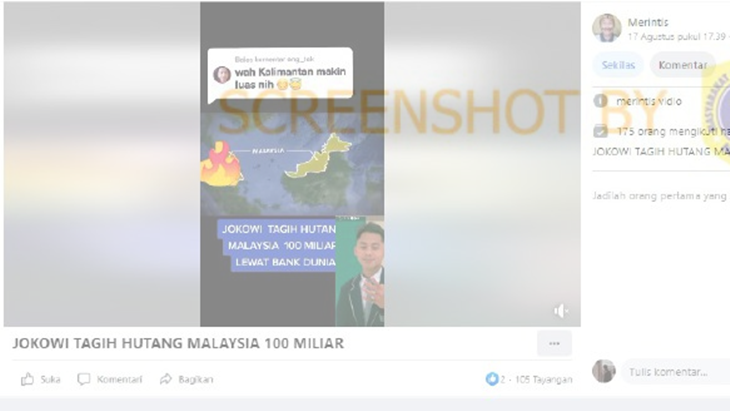 [HOAKS atau FAKTA]: Jokowi Tagih Utang Malaysia Rp 100 Miliar