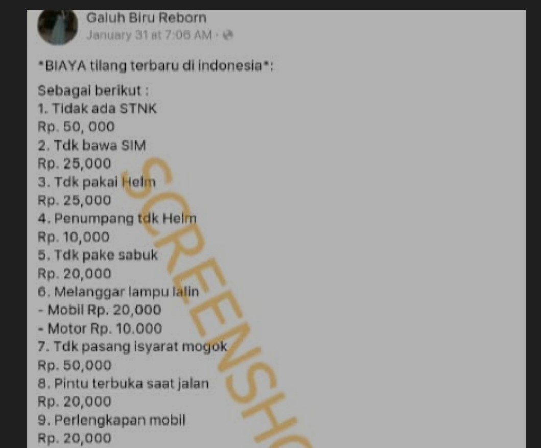 Hoaks Tilang. (Foto: Antara)