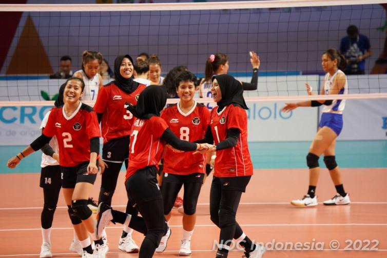 Timnas Putri Indonesia saat kalahkan Filipina. (NOC Indonesia/MP Media/Gilang Riyadi)