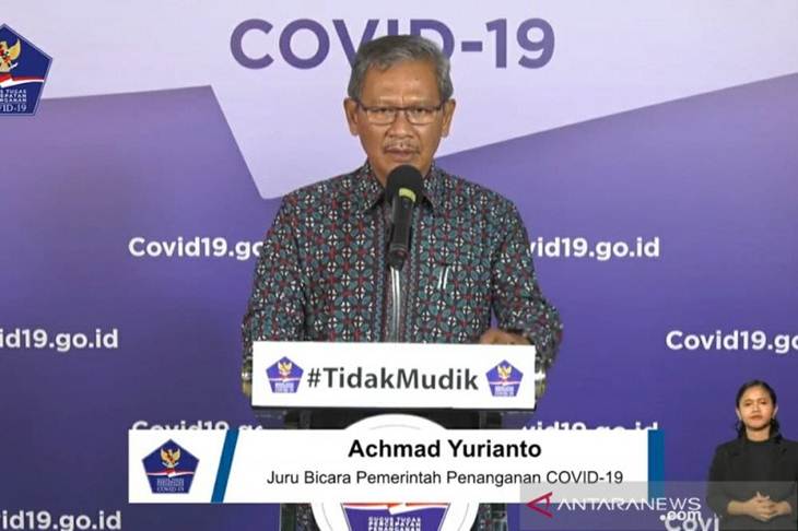 Juru Bicara Pemerintah untuk Penanganan COVID-19 Achmad Yurianto dalam tangkapan layar akun Youtube BNPB Indonesia saat menayangkan jumpa pers penanganan COVID-19 di Graha BNPB, Jakarta, Selasa (26/5/2020). ANTARA/Dewanto Samodro