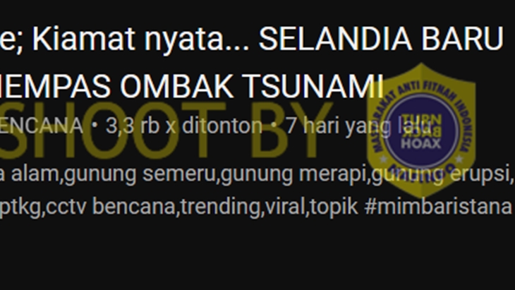 [HOAKS atau FAKTA]: Selandia Baru Musnah Terhempas Ombak Tsunami