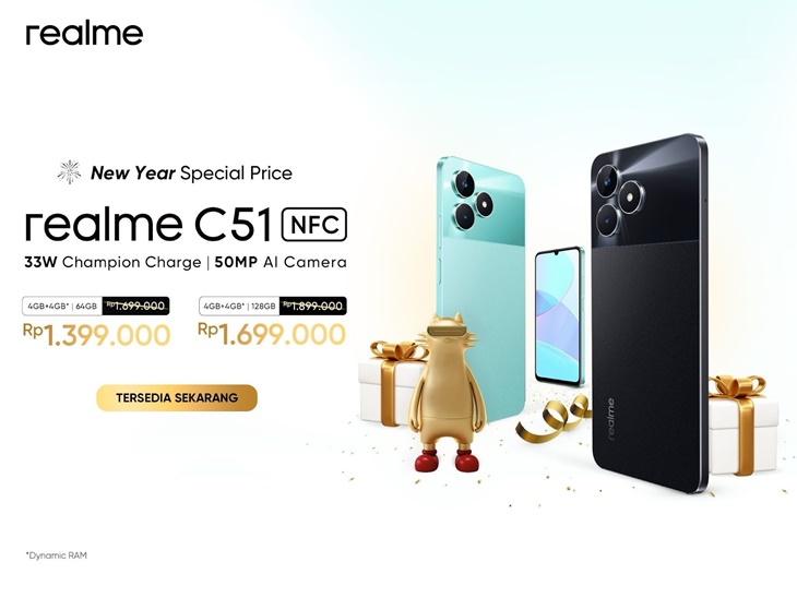 Realme C51, Smartphone Rp 1 Jutaan dengan NFC