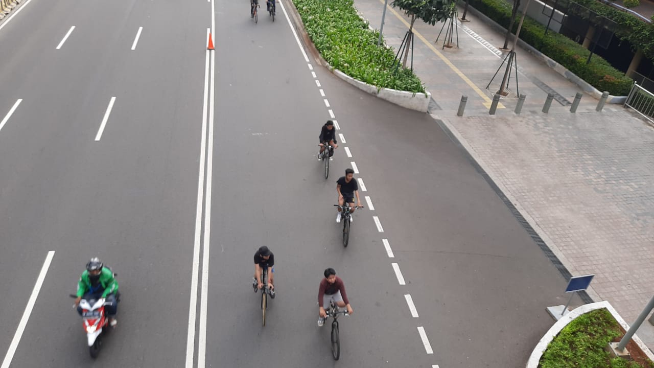 Pesepeda Masih Ramai di Sepanjang Sudirman-Thamrin