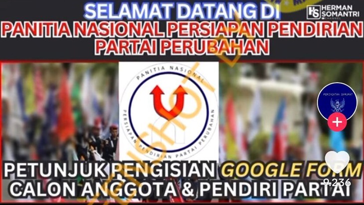 [HOAKS atau FAKTA] : Anies Bangun Partai Bernama Perubahan