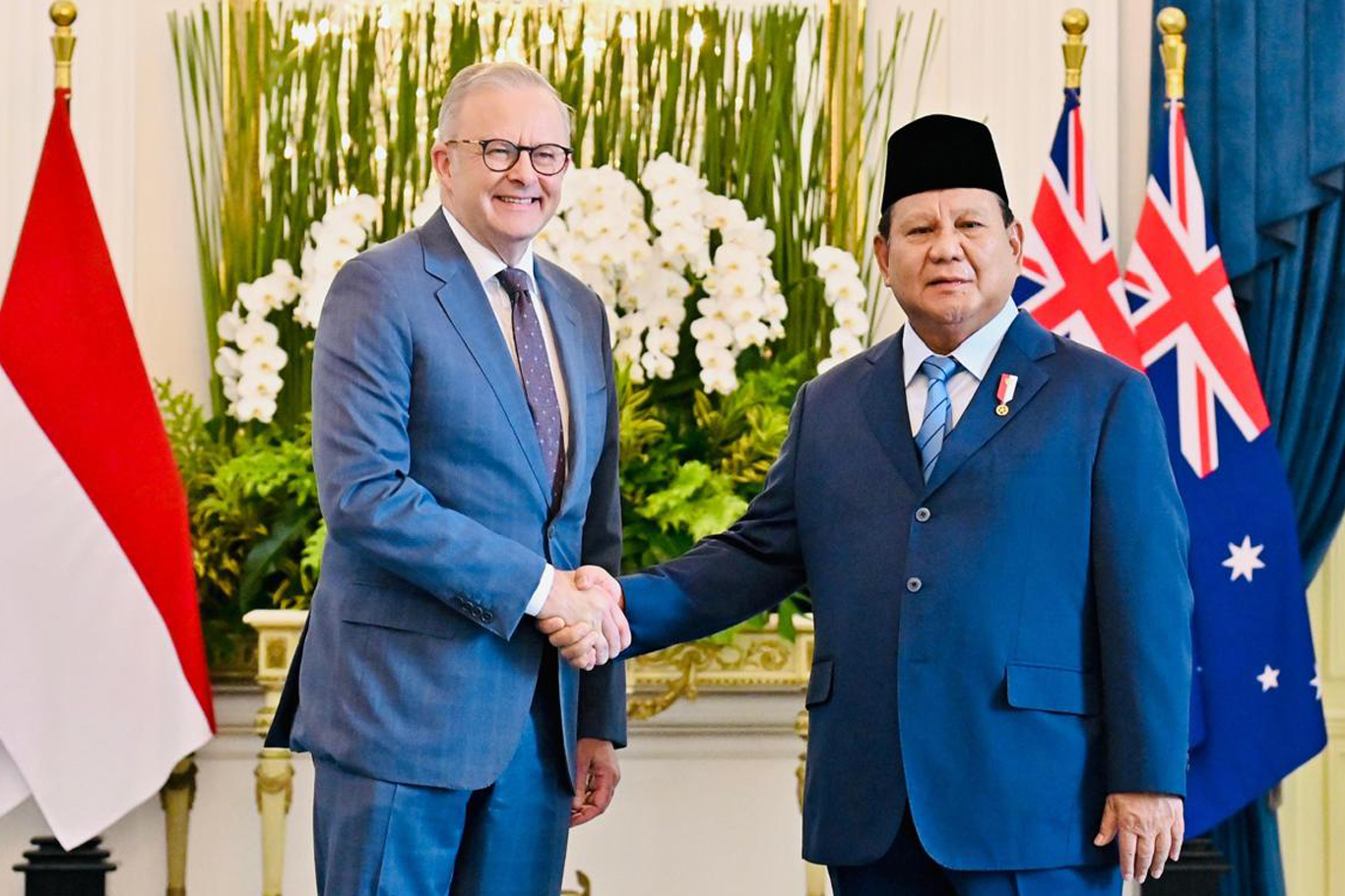 Presiden Prabowo Subianto Terima Kunjungan PM Australia Anthony Albanese di Istana Merdeka Jakarta