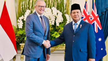 Presiden Prabowo Subianto Terima Kunjungan PM Australia Anthony Albanese di Istana Merdeka Jakarta 