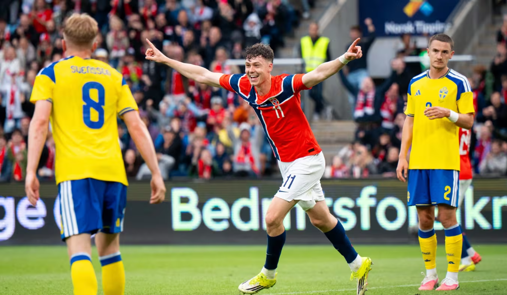 Norwegia vs Swedia 3-1: Tanpa Haaland, Larsen Menggila Jelang Piala Dunia 2026