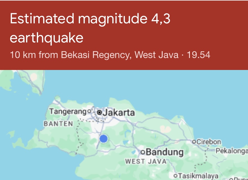 Tidak Ada Korban Jiwa, BNPB Minta Warga Tetap Waspada Efek Gempa Susulan di Bekasi