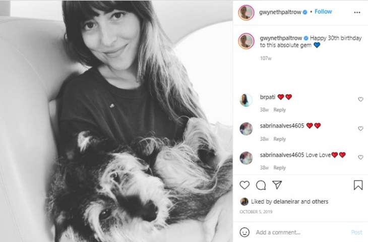 Gwyneth Paltrow mengucapkan ulang tahun untuk Dakota Johnson yang kini menjadi pacar mantannya. (Foto: Instagram/@gwynethpaltrow)