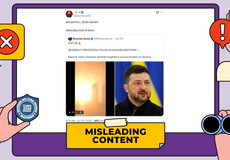 [HOAKS atau FAKTA]: Presiden Ukraina Zelenskyy Tewas karena Serangan Udara Rusia