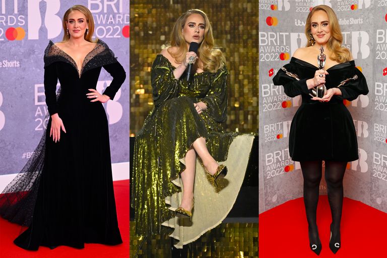 Adele pada Brit Awards 2022. (Foto Harper's Bazaar)