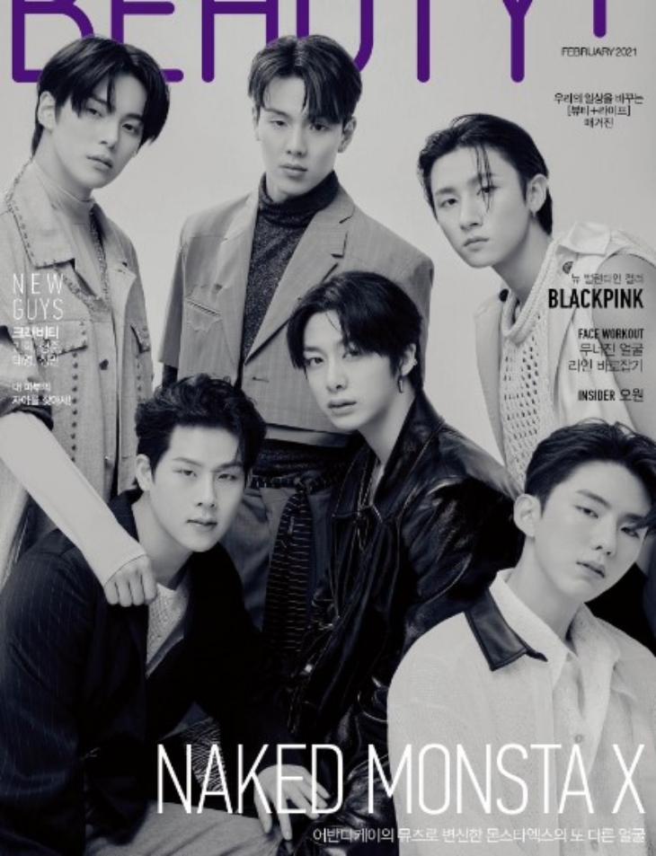 Kolaborasi Urban Decay dan MONSTA X pertama kali diumumkan melalui majalah Beauty + Life. (Foto: Twitter/@OfficialMonstaX)