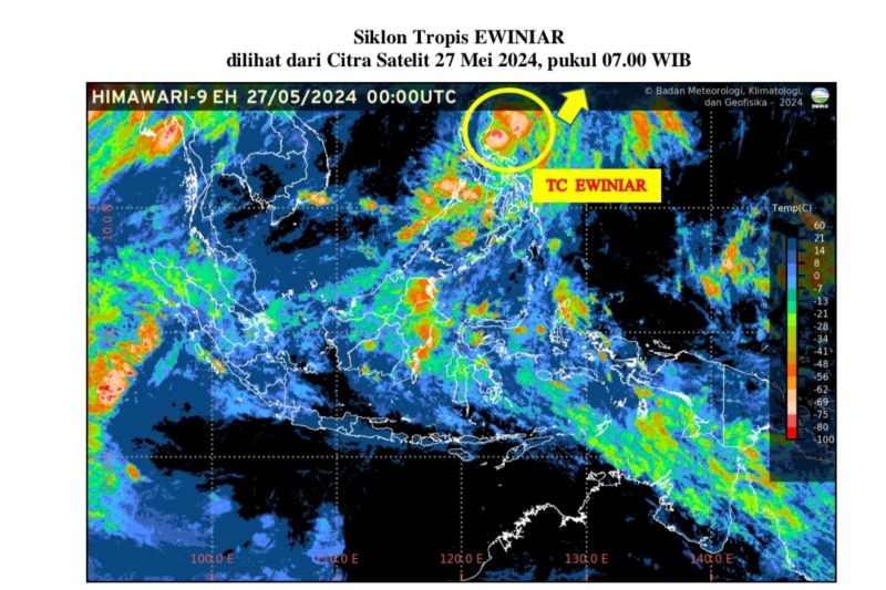 Siklon Tropis Ewiniar Menjauh Dari Indonesia