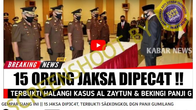 [HOAKS atau FAKTA]: Belasan Jaksa Dipecat Karena Bersekongkol dengan Panji Gumilang