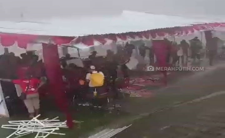  Tenda Ambruk Diterjang Angin, Kampanye Lomba Melukis Wajah Puan Maharani di Solo Batal 