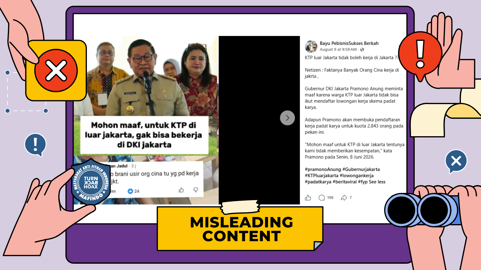 [HOAKS atau FAKTA] : Gubernur Pramono Anung Larang Warga Non-DKI Kerja di Jakarta