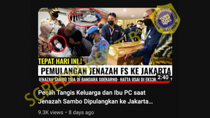 [HOAKS atau FAKTA]: Jenazah Ferdy Sambo Dibawa ke Jakarta Usai Dieksekusi Mati