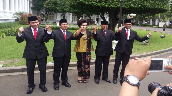 Para Pimpinan KPK di Istana Negara beberapa waktu lalu