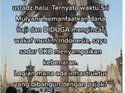 [HOAKS atau FAKTA]: Menteri Sri Mulyani Pakai Dana Haji untuk Pembangunan Infrastruktur