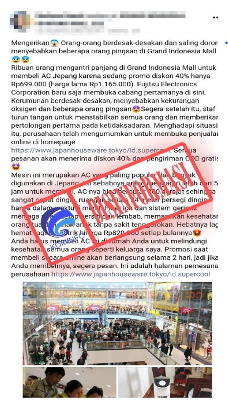 Tangkapan layar hoaks.