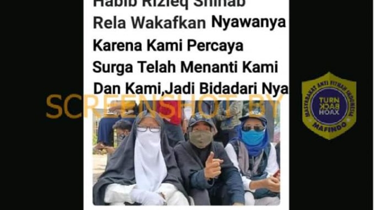 [HOAKS atau FAKTA]: Emak-Emak Pendukung Rizieq Wakafkan Nyawa karena Surga Menanti