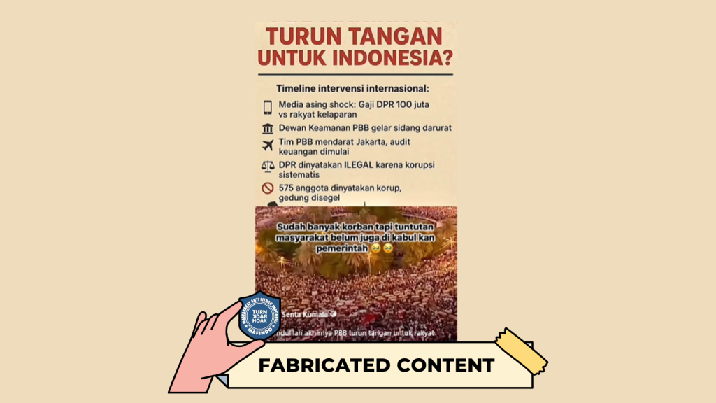 [HOAKS atau FAKTA] : PBB Nyatakan DPR Ilegal karena Terindikasi Korupsi Sistematis