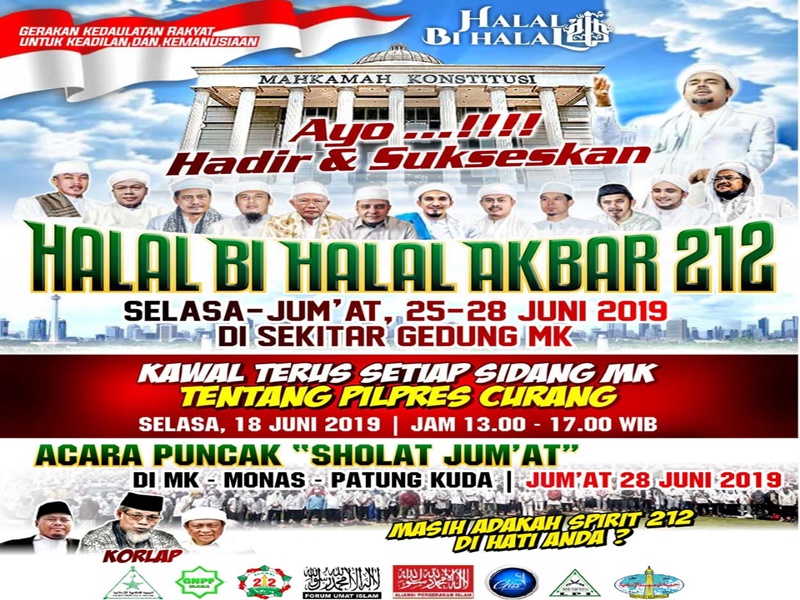  Alumni 212 Bakal Gelar Halalbihalal Akbar Selama Tiga Hari di Gedung MK