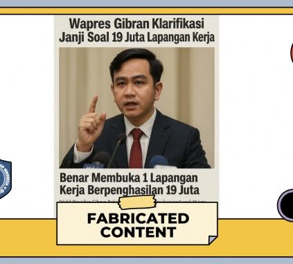 [HOAKS atau FAKTA] : Gibran Sebut Pernyataan “Janji 19 Juta Lapangan Kerja” Dipelintir Media Massa