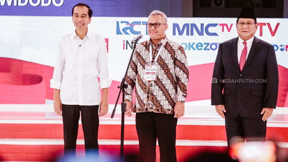 Jokowi dan Prabowo pada debat kedua