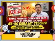 [HOAKS atau FAKTA]: BMKG Sebut Suhu di Indonesia akan Tembus 50 Derajat Celcius di Desember 2026