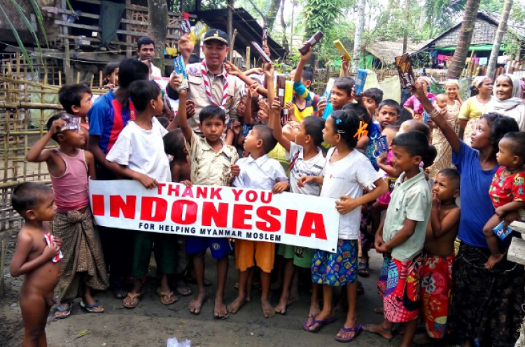 Aksi Pramuka untuk Rohingya Harumkan Indonesia