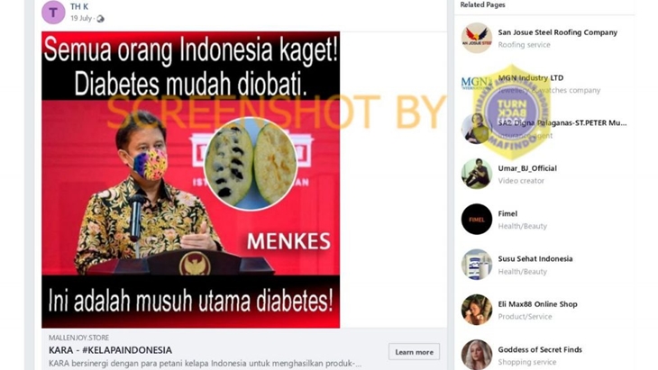 [HOAKS atau FAKTA]: Menkes Budi Gunadi Sebut Penyakit Diabetes Mudah Diobati