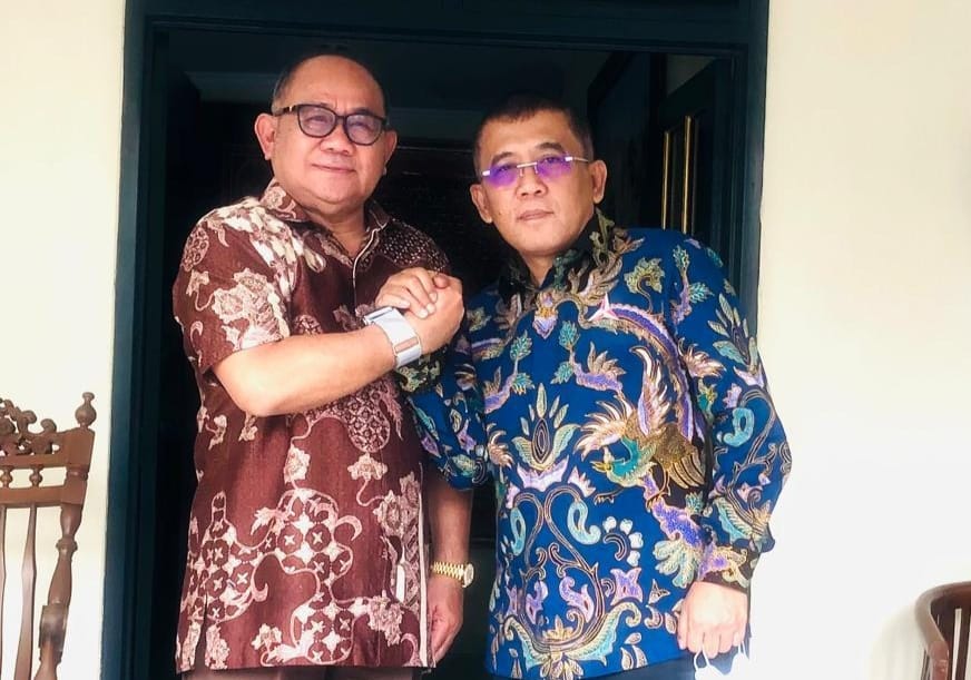  Ketua DPD Partai Demokrat DKI Jakarta, Mujiyono sowan ke tokoh Betawi yang juga sesepuh Partai Demokrat DKI Nachrawi Ramli.