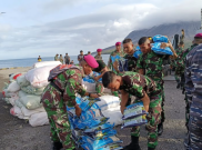 Kemensos Mulai Bagikan Bantuan Bagi Warga Terdampak Erupsi Gunung Ruang