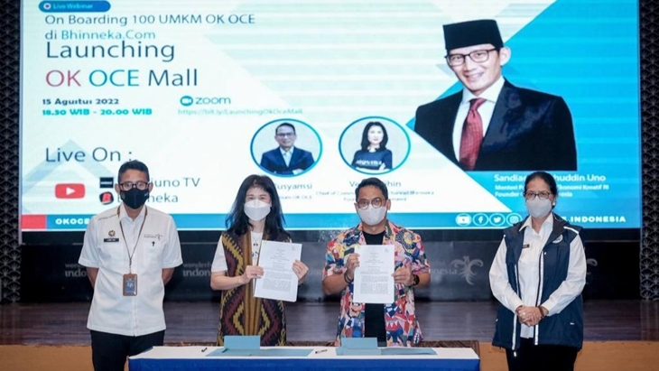 Digitalisasi UMKM, Sandiaga Uno Apresiasi On Boarding OK OCE di Bhinneka.com
