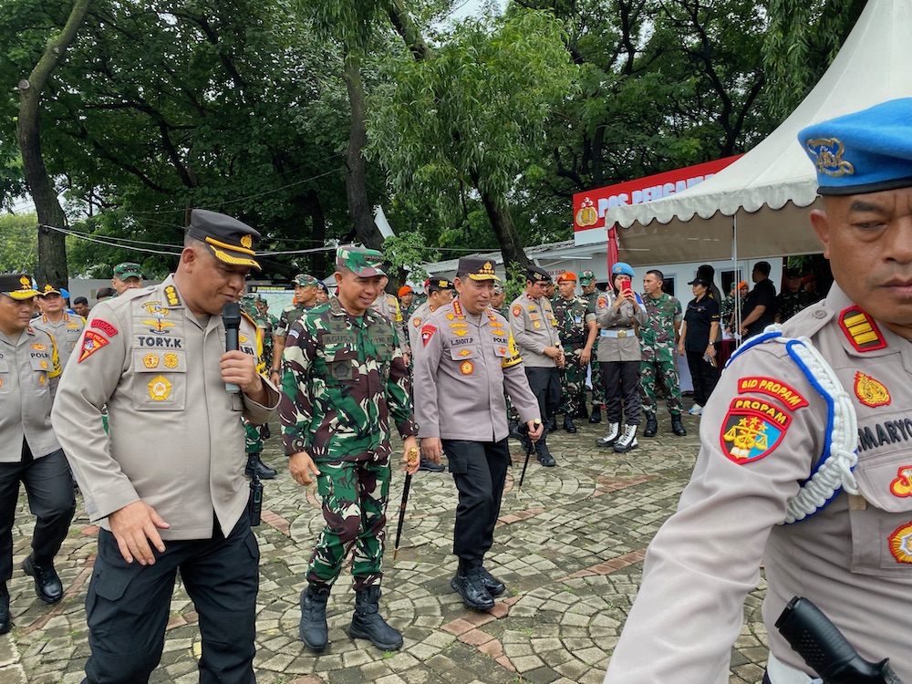 Kapolri dan Panglima TNI Cek Kesiapan Pasukan Mengantisipasi Gangguan Kamtibnas