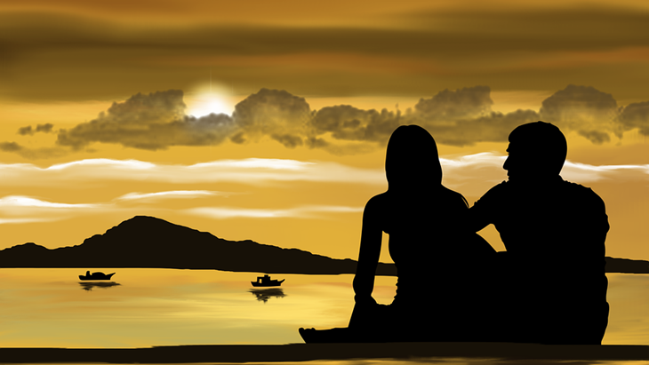 Pasangan yang sedang berlibur romantis di pinggir pantai. (Pixabay/bngdeisigns)