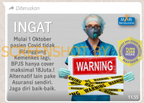 Tangkapan layar hoaks.