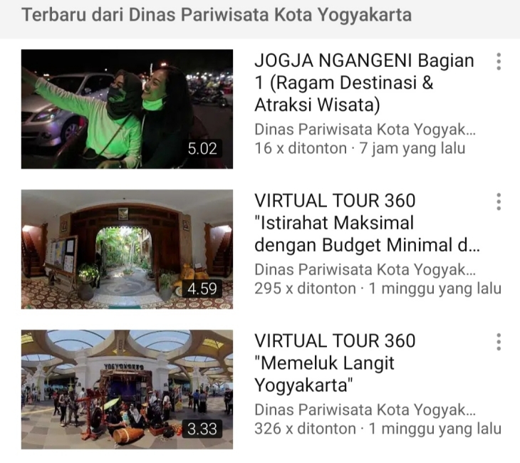 Pemkot Yogyakarta juga mengatakan kegiatan secara offline. (Foto: Screenshoot Youtube)