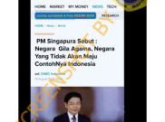 [HOAKS atau FAKTA] : Perdana Menteri Singapura Sebut Indonesia Tak Akan jadi Negara Maju