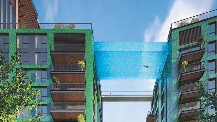 Kolam Renang ini Buat Orang Melintasi Dua Tower Apartemen