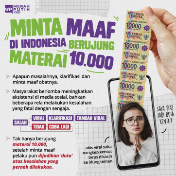 Minta Maaf di Indonesia Berujung Materai 10.000