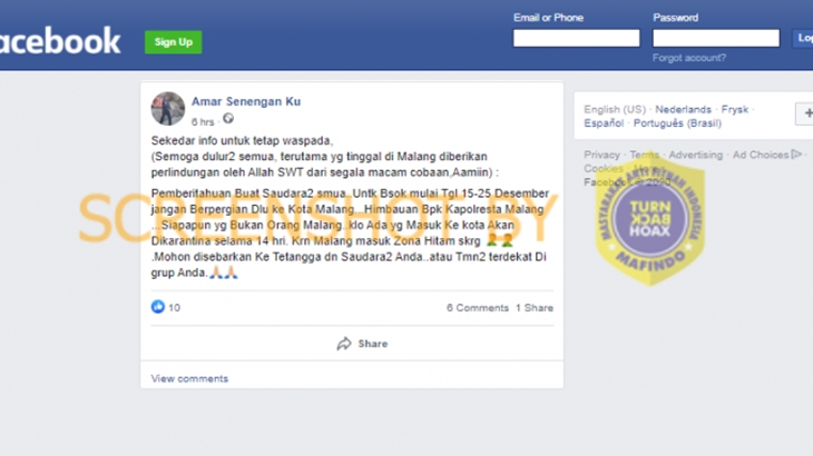 [HOAKS atau FAKTA]: Pendatang yang Masuk ke Malang Langsung Dikarantina 14 Hari
