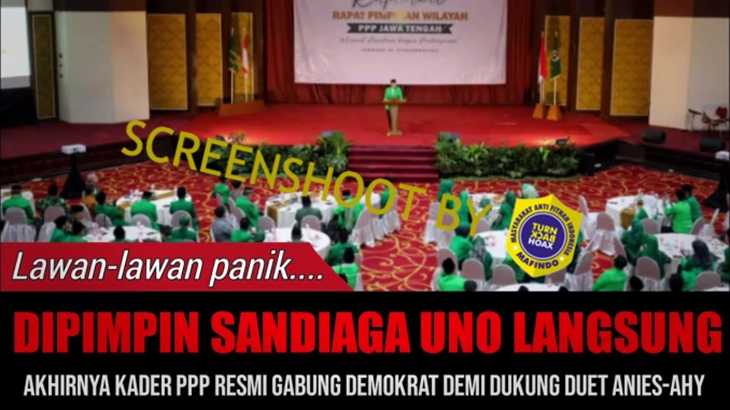 [HOAKS atau FAKTA]: Sandiaga Uno Ajak Kader PPP Gabung Demokrat Dukung Anies-AHY